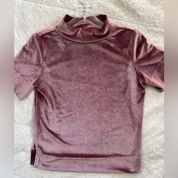 Anthropologie Krisha Velvet Mock Neck Top in Rose (pink) - Picture 7 of 11
